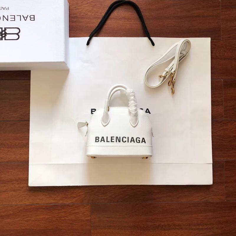 Balenciaga Bags 5506460 Cross pattern solid white black font